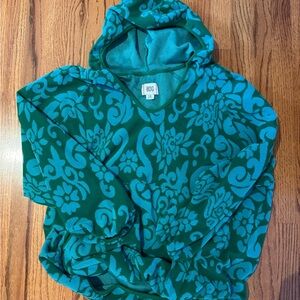 Urban Outfitters BDG Teal and Green Patterned Hoodie